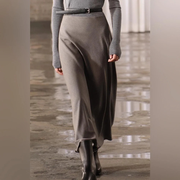 ZARA WOOL BIAS SKIRT - Picture 1 of 11